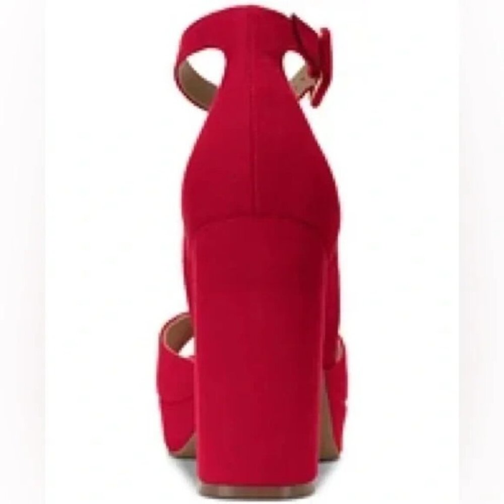 Sun Stone Reemaa Block-Heel Platform Cherry Red 10 MSRP $98 - Picture 3 of 3